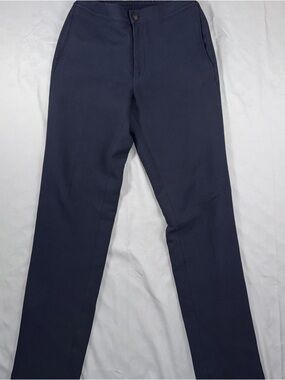 Sandro Pants Mens 38x29 Navy Blue Elastic Waist Chino Casual Straight Pockets